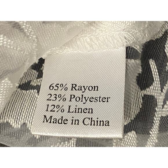 White Unconventional Lace Sheer Tunic w/ Mother of Pearl Buttons (M) Linen Blend - Picture 7 of 10